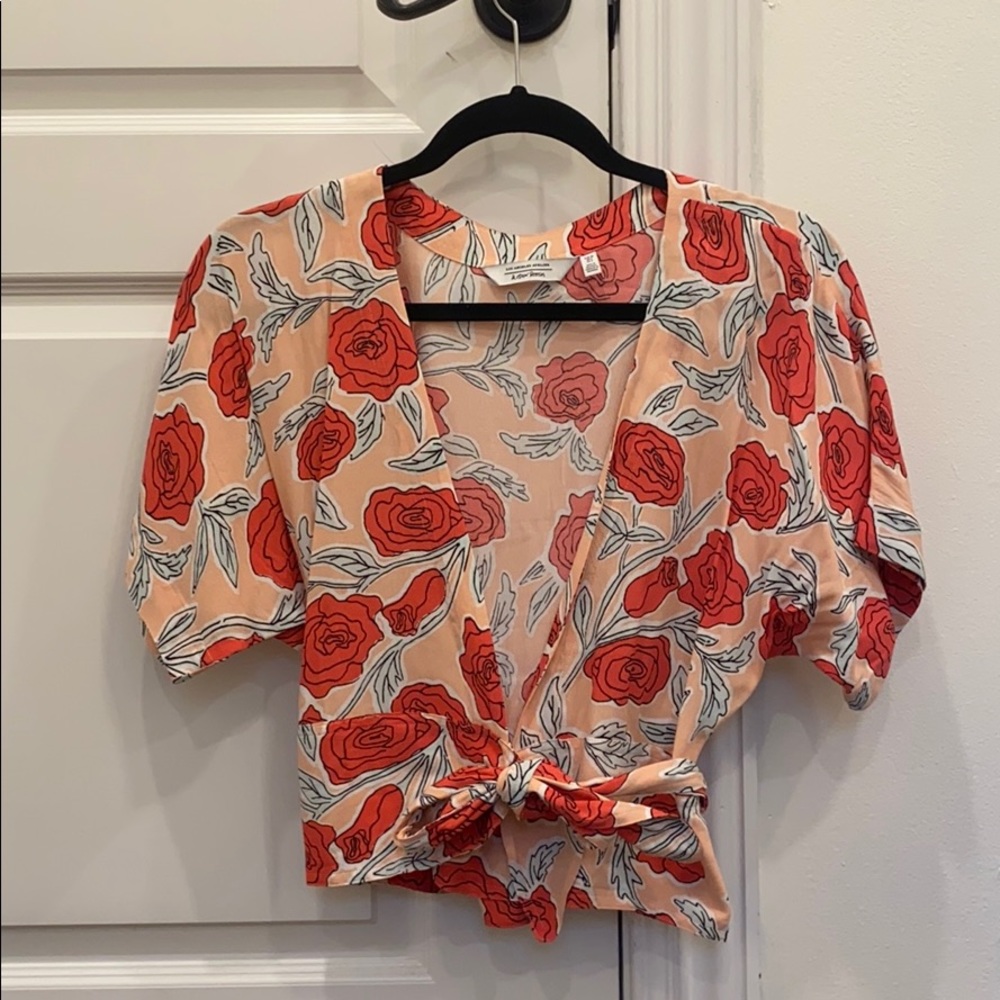 & Other Stories Floral Wrap Top